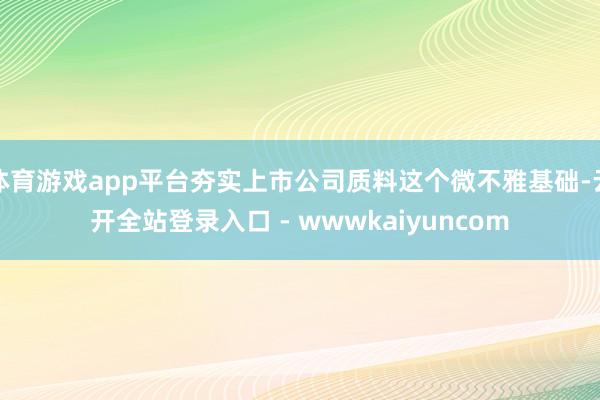 体育游戏app平台夯实上市公司质料这个微不雅基础-云开全站登录入口 - wwwkaiyuncom