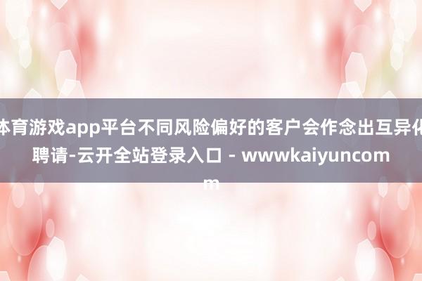 体育游戏app平台不同风险偏好的客户会作念出互异化聘请-云开全站登录入口 - wwwkaiyuncom