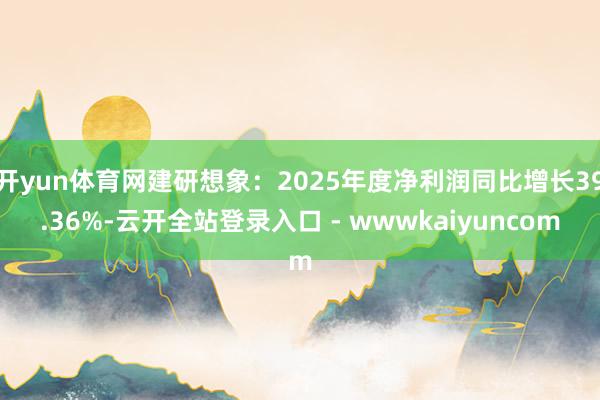 开yun体育网建研想象:2025年度净利润同比增长39.36%-云开全站登录入口 - wwwkaiyuncom