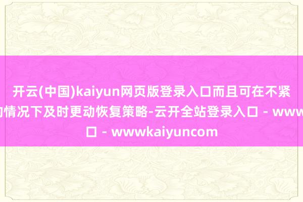 开云(中国)kaiyun网页版登录入口而且可在不紧闭输入输出的情况下及时更动恢复策略-云开全站登录入口 - wwwkaiyuncom