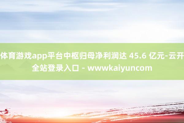 体育游戏app平台中枢归母净利润达 45.6 亿元-云开全站登录入口 - wwwkaiyuncom
