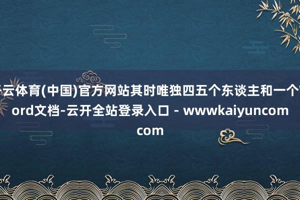 开云体育(中国)官方网站其时唯独四五个东谈主和一个Word文档-云开全站登录入口 - wwwkaiyuncom