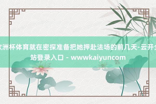 欧洲杯体育就在密探准备把她押赴法场的前几天-云开全站登录入口 - wwwkaiyuncom
