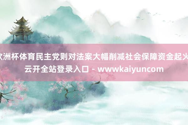 欧洲杯体育民主党则对法案大幅削减社会保障资金起火-云开全站登录入口 - wwwkaiyuncom