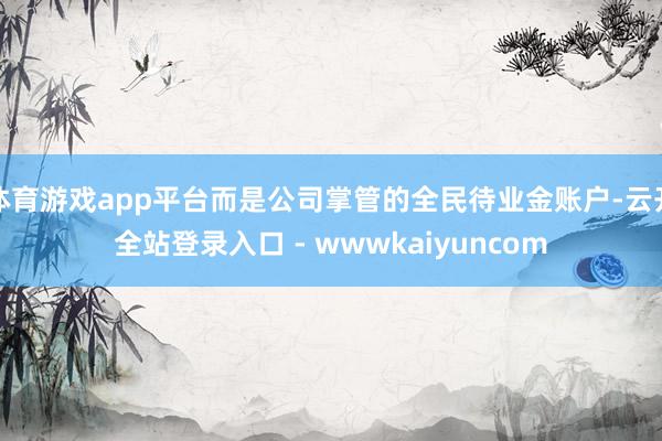 体育游戏app平台而是公司掌管的全民待业金账户-云开全站登录入口 - wwwkaiyuncom