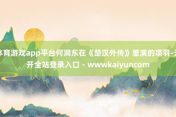 体育游戏app平台何润东在《楚汉外传》里演的项羽-云开全站登录入口 - wwwkaiyuncom