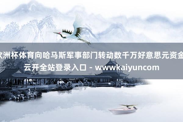 欧洲杯体育向哈马斯军事部门转动数千万好意思元资金-云开全站登录入口 - wwwkaiyuncom