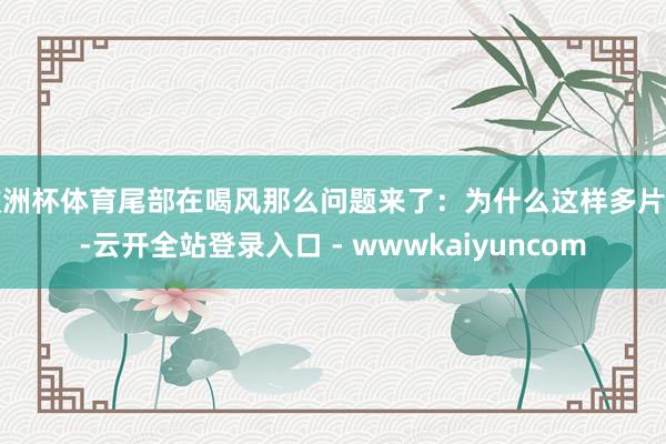 欧洲杯体育尾部在喝风那么问题来了：为什么这样多片子-云开全站登录入口 - wwwkaiyuncom